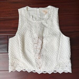 American Eagle Outfitters White Lace Sleeveless Top